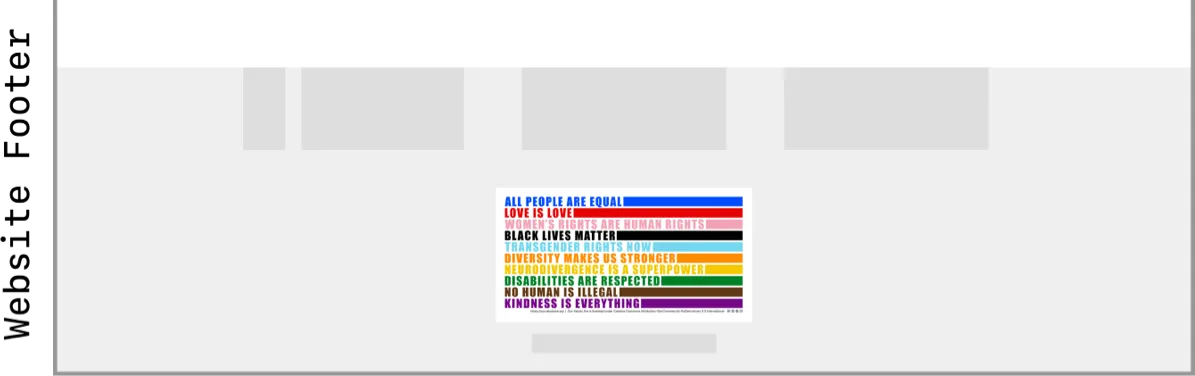Footer placement option: Our Values Are image without header text